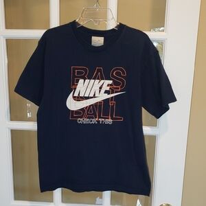 Nike Navy Blue Basketball Graphic Tee Size: YL (14-16)